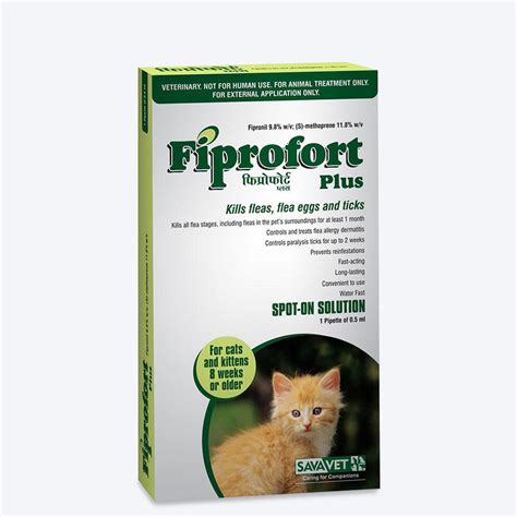 Sava Vet Cat Tick & Flea Fiprofort Plus Spot-on For Cats and Kittens (8 ...