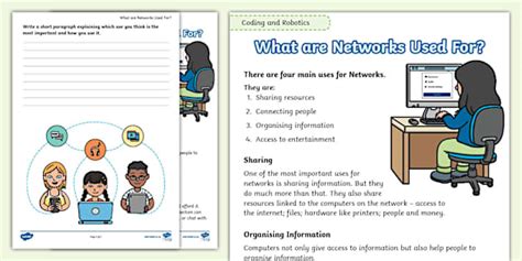 Grade 3 Robotics and Coding What are networks used for?