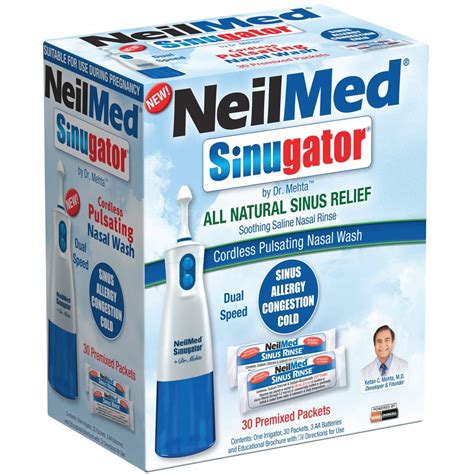 Buy NeilMed Sinugator Cordless Pulsating Nasal Wash with 30 Premixed ...