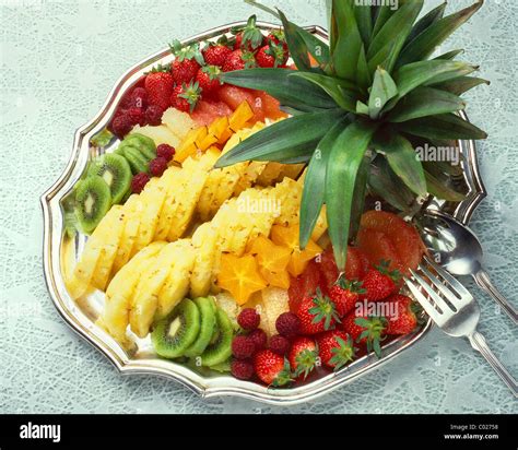 fresh fruit platter Stock Photo - Alamy