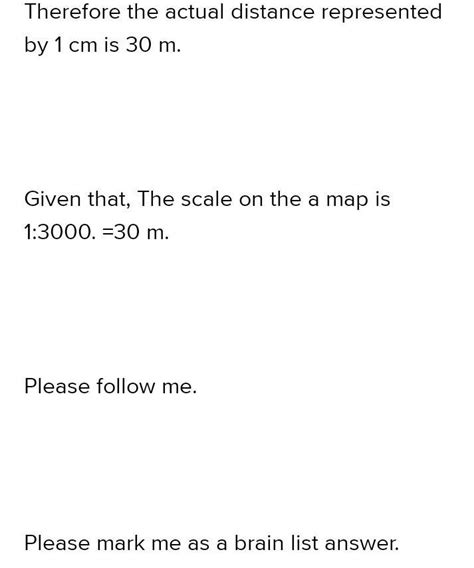 the scale on a map is 1 30 000 what is the actual distance represented ...