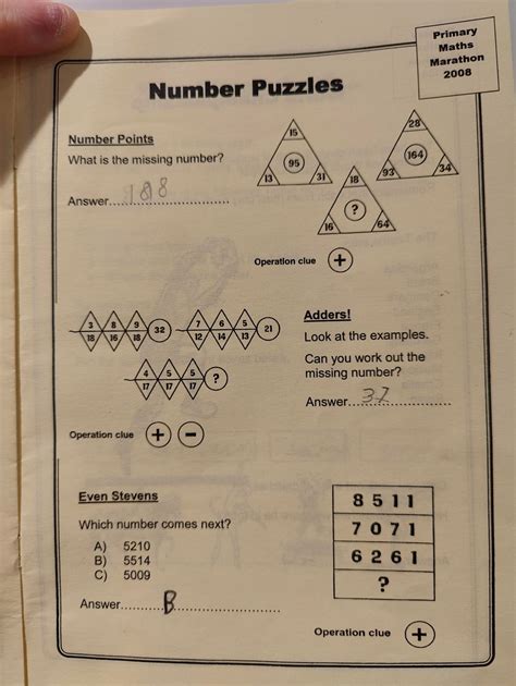 I was given this test in year 5 when I was 8, what is the answer for ...