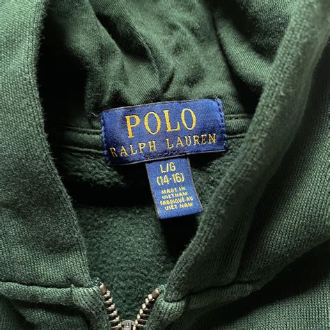 Forest green polo Ralph Lauren zip up hoodie Kids L... - Depop
