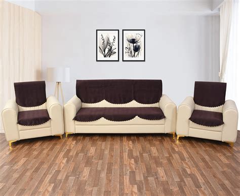 Cloth Fusion Italian Velvet Sofa Cover 5 seater | Embossed Floral Sofa ...