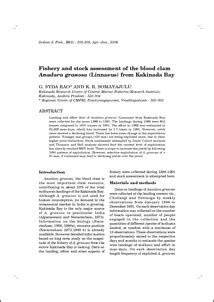 Fishery and stock assessment of the blood clam Anadara granosa ...