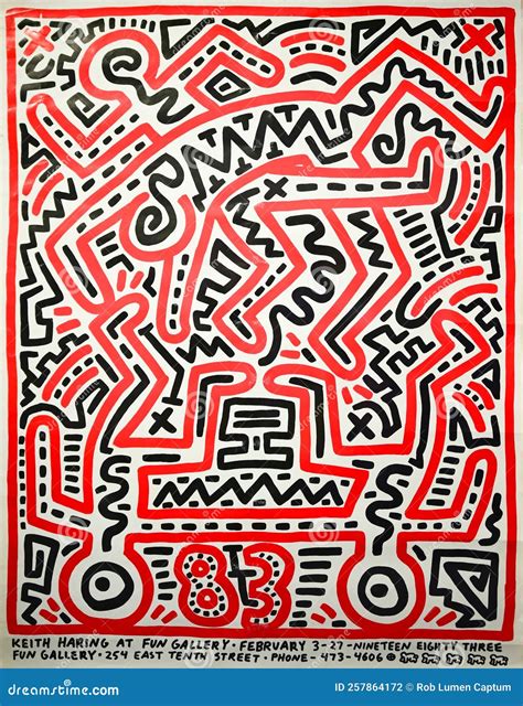 Drawing by Keith Haring Fun Gallery Poster 1983 Stock Photo ...