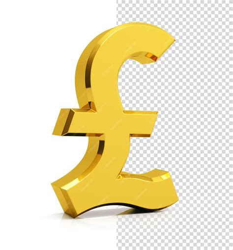Premium PSD | British pound symbol isolated on white background