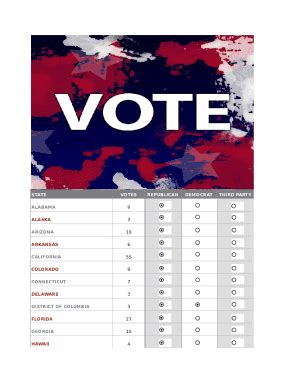 1 Electoral Vote Calculator Form | pdfFiller