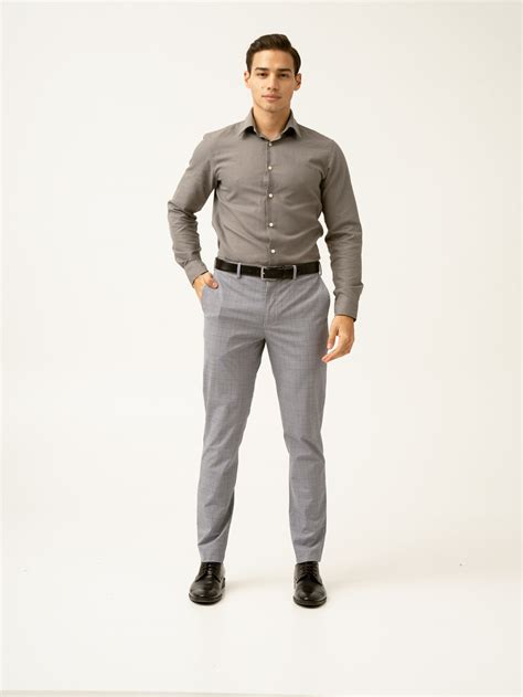 Buy Men's Blue & Black Houndstooth Checks Formal Trouser