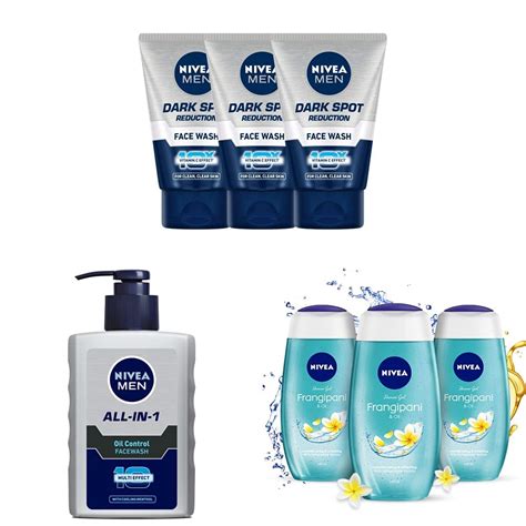 Nivea Dark Spot Reduction Face Wash, 100ml (Pack of 3) & NIVEA Men Face ...