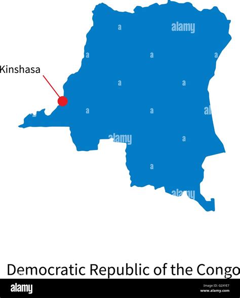 Map Democratic Republic of the Congo and capital city Kinshasa Stock Vector Image & Art - Alamy