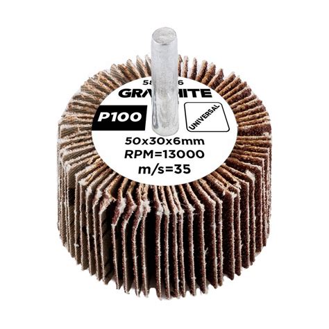 GRAPHITE, Ściernica listkowa trzpieniowa 50 x 30 x 6 mm, P100, 58T396 ...