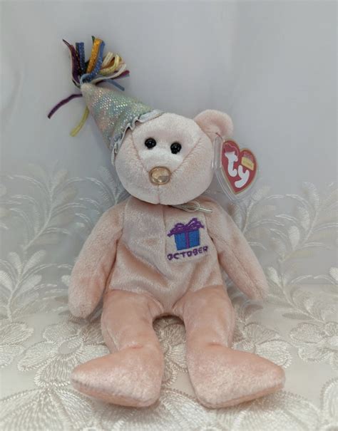Ty Beanie Baby - October the Birthday Bear With Hat (8.5in) - Etsy