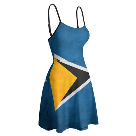 Woman's Dress Exotic Saint Lucia Saint Lucian Flag National Flag of ...