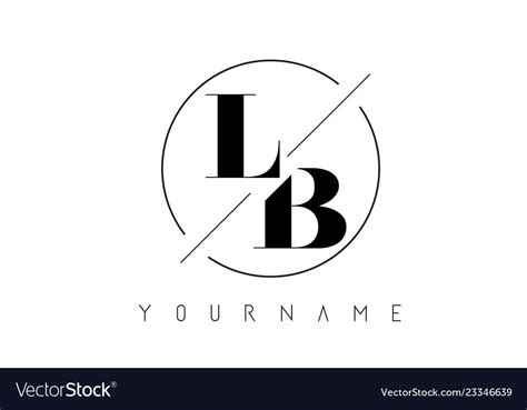 Initial LB Logo, hand drawn letter LB in circle with gold colour ...