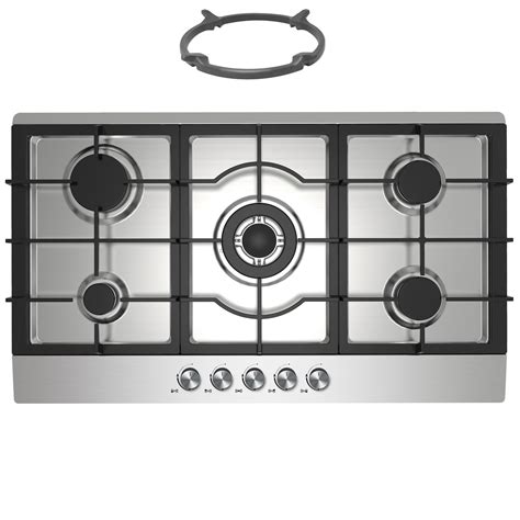 Buy Cookology GH905SS Hob Cooktop 90cm Built-in 5 Burners with Wok ...