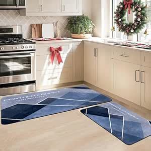 SITTELLA Rubber 2 Pcs Anti-Skid Kitchen Mats 3mm, Water Absorbent Rug ...