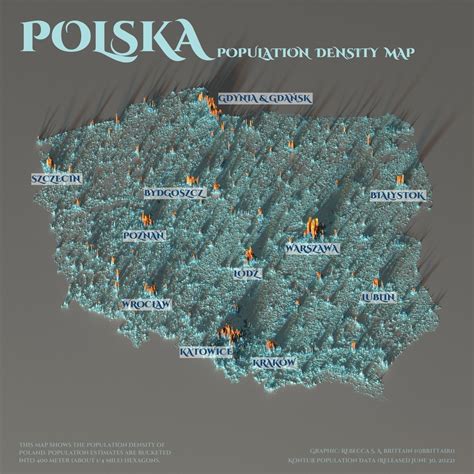 Poland population density map. by brittair1 - Maps on the Web