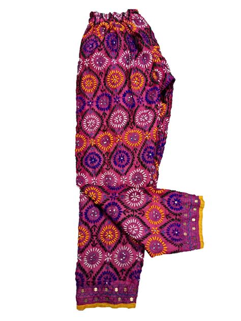 Buy Sahej Suits Purple Chanderi Phulkari Palazzo at Amazon.in