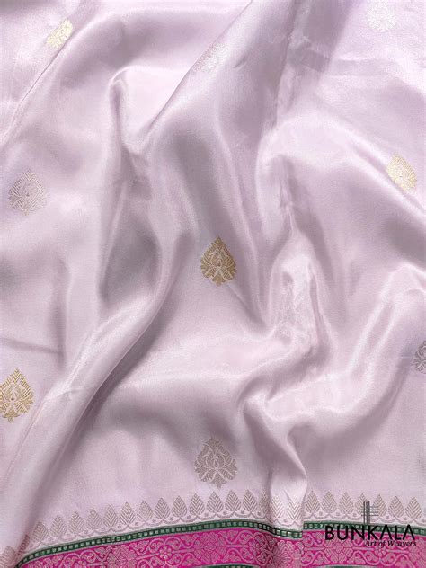 Lavender Pure Tissue Katan Silk Handloom Sona Rupa Buti Banarasi Saree ...