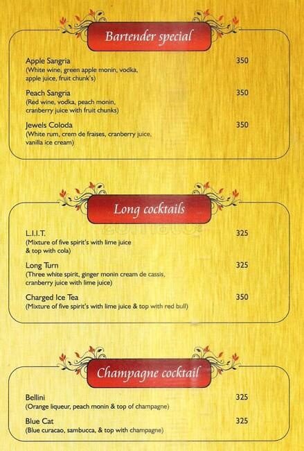 Menu at Jewel In The Crown, Pune, Next To HDFC Bank