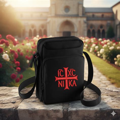 Borseta Sacral Pelerinaj, Brodata Ortodox Religios cu Sfanta Cruce IC ...