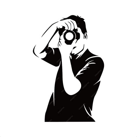 Premium Vector | Photograph silhouette. people use camera vector illustration. professional ...