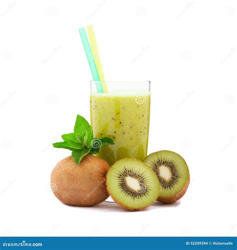 Tropical Fruit Kiwi, Glass Juice Isolated Stock Photo - Image of ...