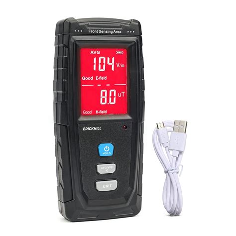 ERICKHILL EMF Meter Rechargeable Digital Electromagnetic Field ...