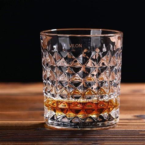 Buy VILONItalian Premium Old Fashioned Crystal Whiskey Glass Set 6, 320 ...