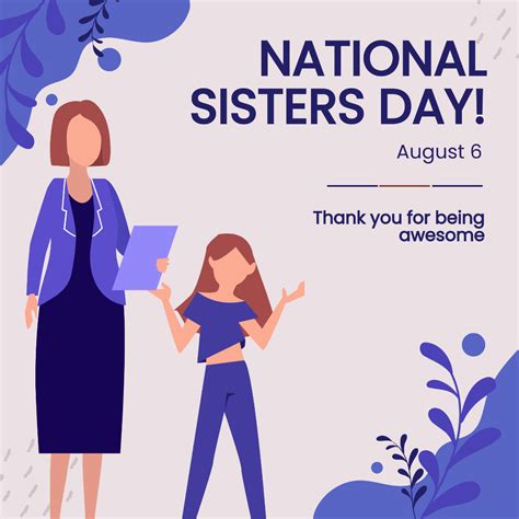 Free National Sisters Day FB Post Template to Edit Online