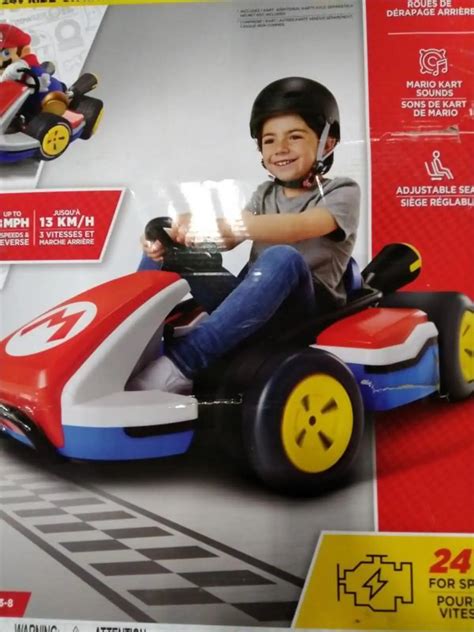 Super Mario Kart Deluxe Kids Ride On 24V Battery Powered Electric Car ...