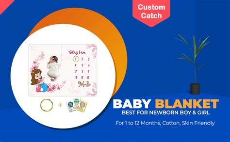 Custom Catch Monthly Milestone Blanket | 1 to 12 Months | Best for ...