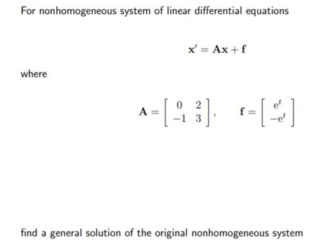 Image result for Non-Homogeneous Linear-systems