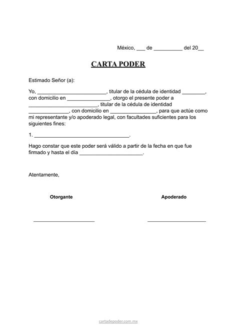 Modelos De Carta Poder En Word