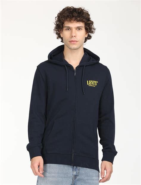 Men's Solid Navy Hooded Sweatshirt – Levis India Store