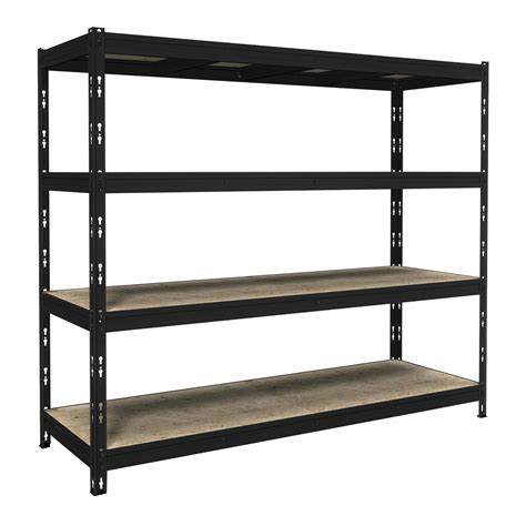 Scaffale in kit 4 ripiani Strong L 210 x P 70 x H 180 cm nero, portata ...