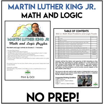 Black History Month Math Activities | Martin Luther King Jr Math ...