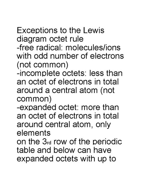 Exceptions to the Lewis diagram octet rule - Exceptions to the Lewis ...