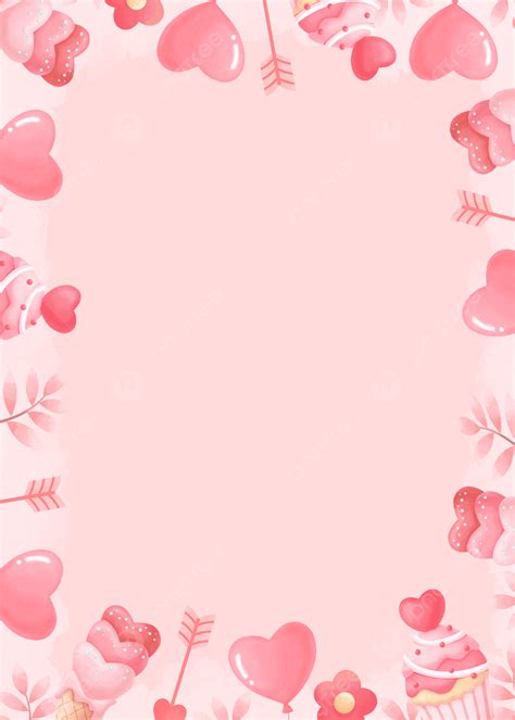 Cartoon Valentines Day Border Vertical Version Background Love ...