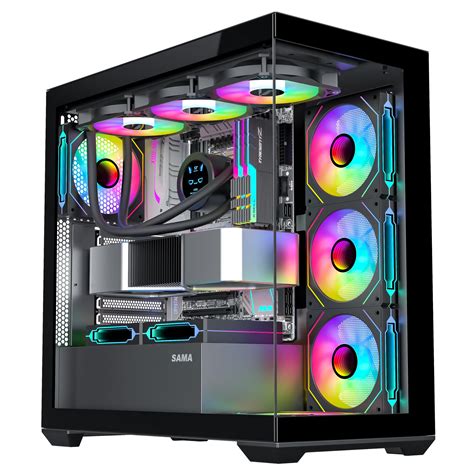 Buy SAMA PC CASE ATX 4 ARGB Fans Pre-Installed, Type-C Mid Tower ...