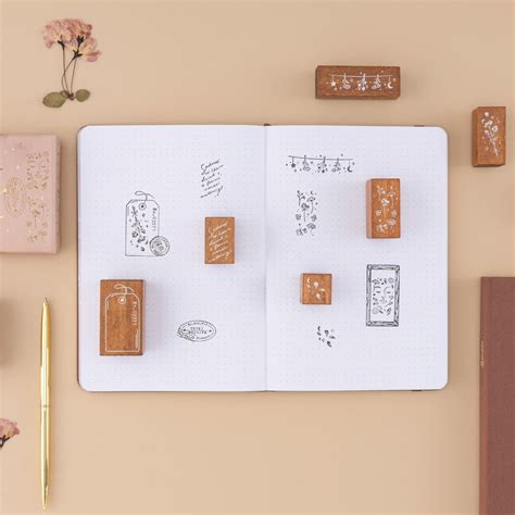 Tsuki ‘Dried Flowers’ Bullet Journal Stamp Set ☾ – NotebookTherapy