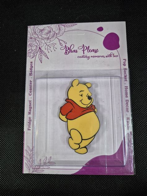 Winnie Pooh Wooden Fridge Magnet – Bhai Please India