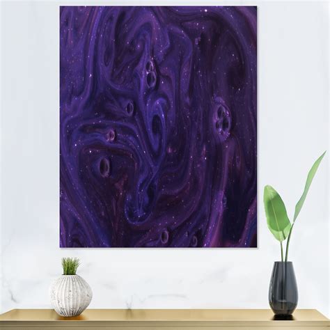 Wrought Studio™ Abstract Dark Purple Paint - Modern Canvas Wall Art ...