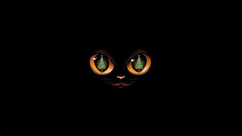 Black Cat Christmas Tree 4K #6190h Wallpaper iPhone Phone
