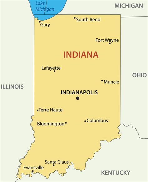 Map of Indiana - Guide of the World