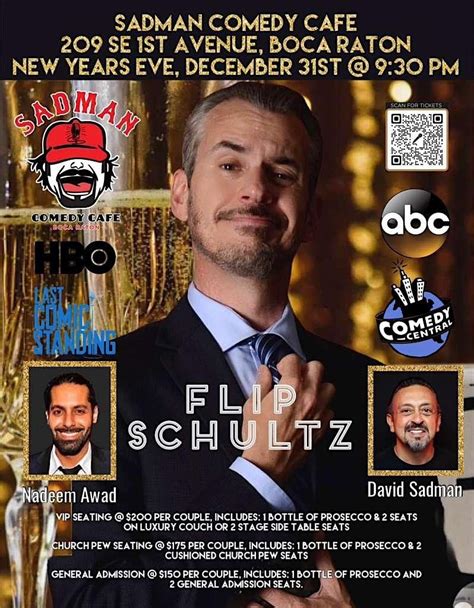 New Years Eve, With Flip Schultz (for 2) at Sadman Comedy Cafe, Boca ...