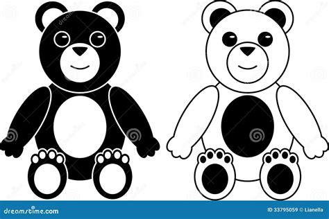 Two Silhouette of Teddy Bears Stock Vector - Illustration of cute, drawing: 33795059