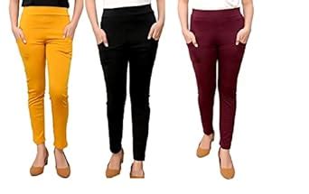 FNOCKS Girls Casual WEAR Cotton Lycra Formal Pant/Jegging/Tights (Combo ...