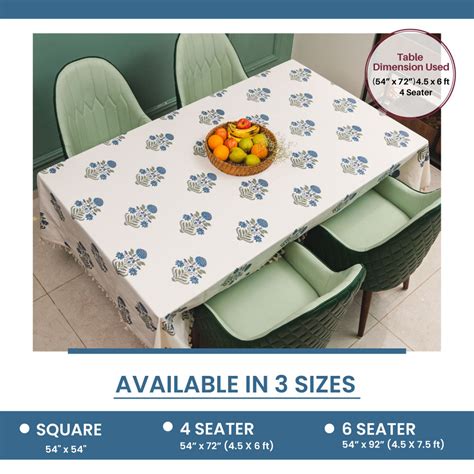 Cotton Dining Table Cover, Printed Cotton Table Cloth with Boho Tassels ...